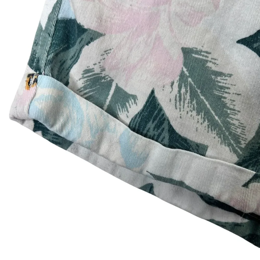 Billabong x The Salty Blonde Floral Shorts‎ Womens 30 High Rise Cuffed Tropical - Picture 8 of 14